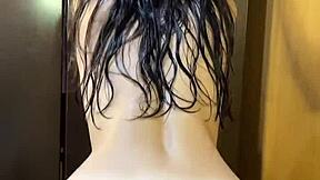 Big Ass College Coed Rides Cock Straight from Shower in Dorm