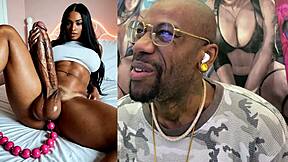 Big Breast Ebony Transgender Cock Sucked Off Hard with Anal Beads by Beach Babes!