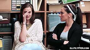 Slutlyfter Shoplifter Sage Fox Punished Hard by Officer Justin Magnum in Office