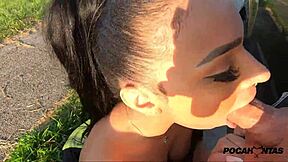 pocahontas begs for bareback anal on public streets