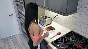 Starting the day with eggs and stepmom's juicy big tits 😋