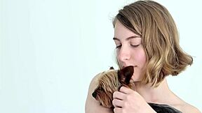 hot naked blonde gets bent over for doggystyle fun