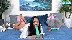 Cute Brunette Teen 18+ Stuffs Pussy With Multiple Toys!