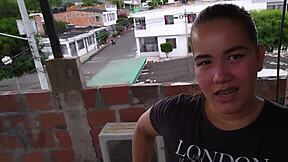 Discovering stepsister smoking on rooftop leads to secret request