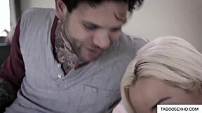 Horny stepsister seduces her stepbrother with blowjob