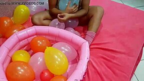 Latina Teen 18+ Plays with Balloon Fetish
