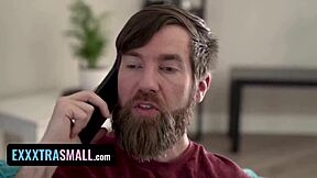 Ginger Grey's tight petite pussy creampied by massive fat cock