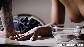 Taboo teen 18+ gets fucked and pussy licked in a wild trio