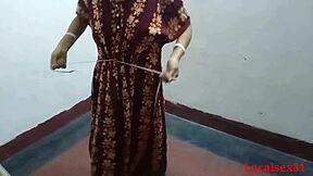 Indian wife in black clover dress bent over for doggystyle sex outdoors on webcam by localsex31