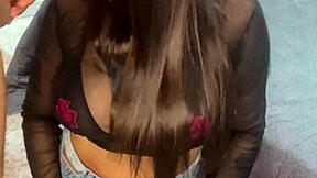 i'm addicted to sucking this brunette babe's cock deep