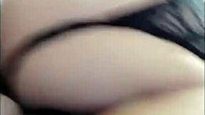 Slipped into the brunette's tight ass and filled her with cum on webcam