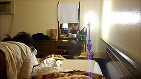 Ebony teen nerd bent over in hotel casting