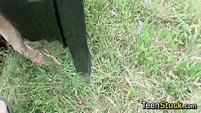 Hey, bend over in the car for some doggystyle fun 😏