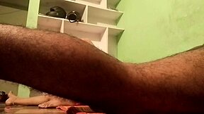 Husband and wife share romantic sex.