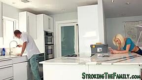 Horny teen receives jizz in hardcore encounter with mother-in-law