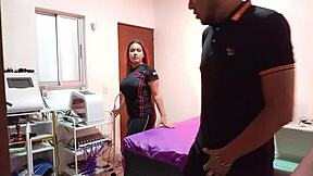 does the sexy latina let the masseur fuck her pussy?