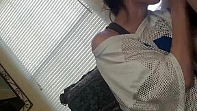 Petite Brunette Wife Bent Over in Lingerie for Rough Homemade Fucking