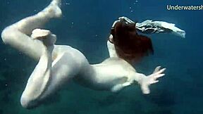 Young Russian Babes Swim Naked in Pool Alone