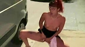 Walking the street led to intense anal creampie outdoors