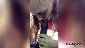 White trash slut sucking my huge black cock