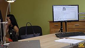 i'm a sexy brunette ready for anything to get the loan money