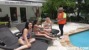 Ass Scraping Mina Moon Alessia Luna Nikki Sweets In Group Cumshot Scene