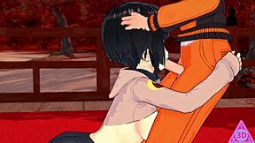 Hinata's futanari hentai delivers intense blowjob and cumshot action