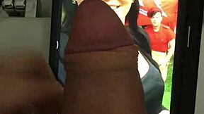 Cumtribute for Anytochka with big tits and handjob.