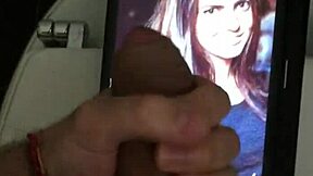 Cumtribute for Anytochka with big tits and handjob.