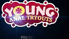 Young redhead teen bends over for anal tryouts and doggystyle blowjob.