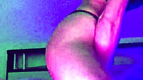 young blonde relaxes with toy before bed