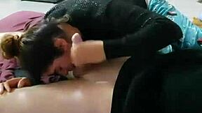 Feeding my cock to sasy and shooting my load straight into her mouth