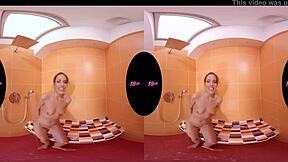 Shocking Teen Lexi Layo Engages in Hardcore POV Blowjob and Sex in Shower VR Reality.