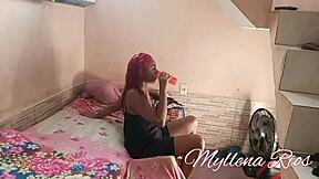 Outlaw Spies on Redhead Myllena Rios in Rough Fuck