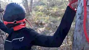 Laura's all tied up and hooded in high heels and pantyhose for a sexy bondage compilation