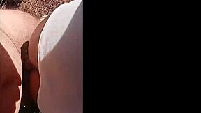 Fuck mother-in-law's ass hard in woods after forro party! Cum on brunette tits!