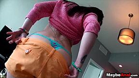 Huge Tit Teen Secretly Enjoys Anal Piercing with Ashton Pierce POV