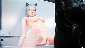 Hey, check out this Valkyrie in her bedroom hentai scene