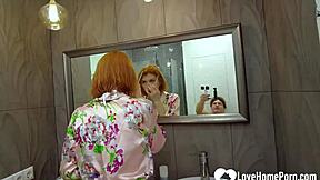 Alluring Redhead Delivers Intense Blowjob In Bathroom Homemade Scene