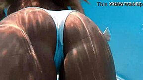 hungarian blonde skinny pornstar dives into wild pool action with small tits