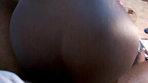 Thick ebony jerks boyfriend's dick, rides cowgirl, deepthroats sloppy