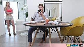 Extra Small Cute Blonde Dixie Sucks Stepbro's Big Cock