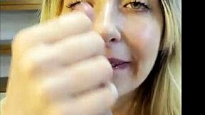 intense pov blowjob from petite blonde teen to her lucky stepdad