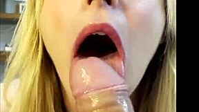 intense pov blowjob from petite blonde teen to her lucky stepdad