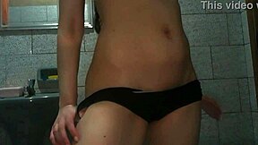 i fuck myself with a big dildo in the bathroom