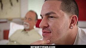 sexy latina stepsister meets new stepbrother in shower