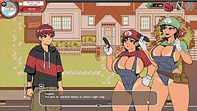 i'm playin spooky milk life hentai game wit mario sisters in outdoor threesome, it's so sexy