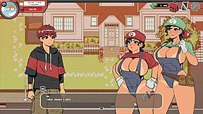 i'm playin spooky milk life hentai game wit mario sisters in outdoor threesome, it's so sexy