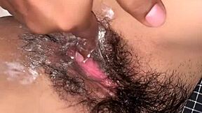 Petite girl fingers pussy and ass, plays with creampie cum 😍