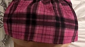 I spotted a red mark on her panties, so I had to check and clean her up! 😏